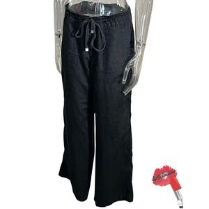 Lauren Ralph Lauren 100% Linen Pants Women 6 Navy Old Money Quiet Luxury Coastal